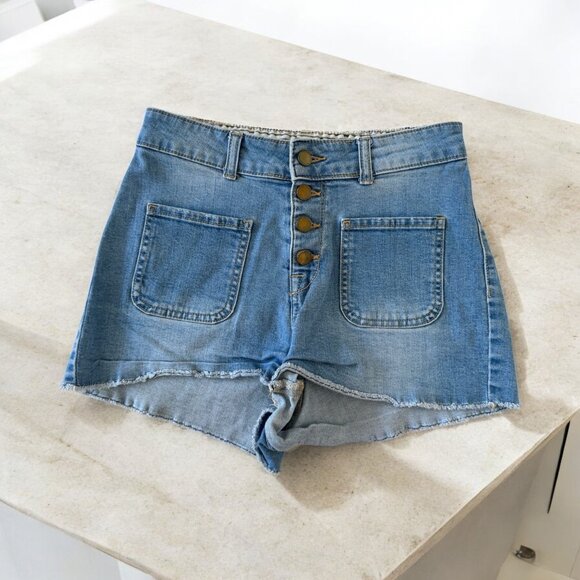 ROXY Women’s Buttondly Denim Shorts Size 28 - Picture 1 of 6